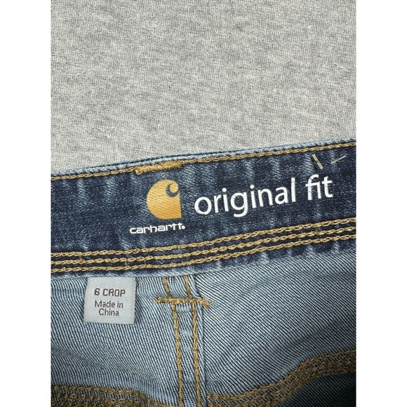 Carhartt Size 6 Blue Original Fit Crop Straight Leg Denim Jeans Women - Picture 2 of 6